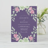 Invitation Mariage aux Feuilles de Prunier Peintes (Debout devant)