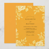 Invitation Mariage aux Feuilles de Safran (Devant / Derrière)