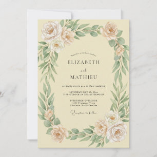 Invitation Mariage aux feuilles de sauge beurrées