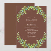Invitation Mariage aux Feuilles de Terre (Devant / Derrière)