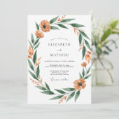 Invitation Mariage aux feuilles de terre cuite (Debout devant)