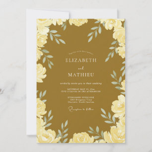Invitation Mariage aux Feuilles d'Ocre Doré