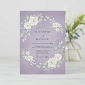 Invitation Mariage aux feuilles d'orchidée atténuées (Debout devant)
