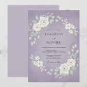 Invitation Mariage aux feuilles d'orchidée atténuées (Devant / Derrière)