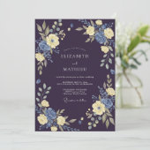Invitation Mariage aux Feuilles Jaunes de Prunier Profond (Debout devant)