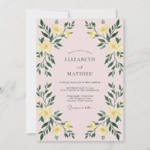 Invitation Mariage aux Feuilles Jaunes Rougissantes