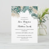 Invitation Mariage aux feuilles tropicales (Debout devant)