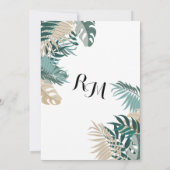 Invitation Mariage aux feuilles tropicales (Dos)