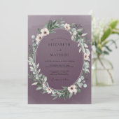 Invitation Mariage aux Feuilles Violettes Dépoussiérées (Debout devant)