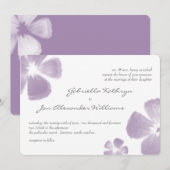 Invitation Mariage aux fleurs d'aquarelle tropicale violet (Devant / Derrière)