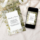 Invitation Mariage aux fleurs d'Hydrangea blanche Enregistrer