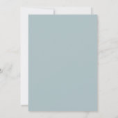 Invitation Mariage aux Fleurs Painterly Bleu Poussiéreux (Dos)