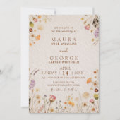 Invitation Mariage aux fleurs sauvages (Devant)