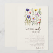 Invitation Mariage aux fleurs sauvages  (Devant / Derrière)