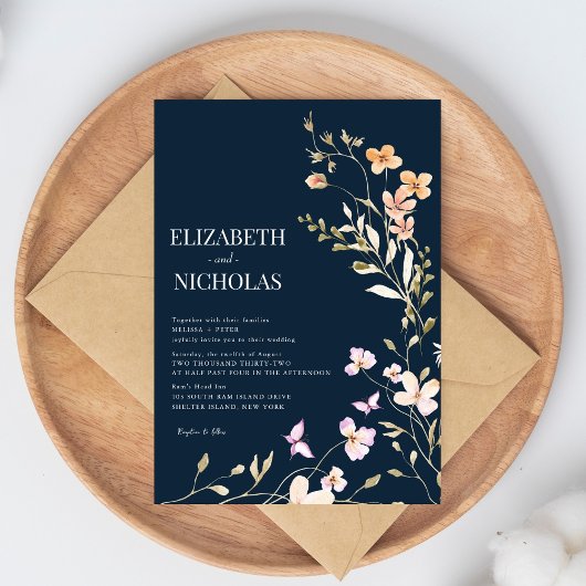 Invitation Mariage aux fleurs sauvages
