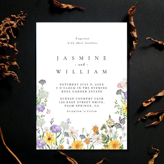 Invitation Mariage aux fleurs sauvages 