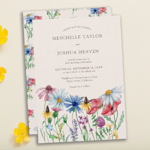 Invitation Mariage aux fleurs sauvages Bohème floral champêtr