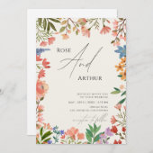 Invitation Mariage aux fleurs sauvages Caprice Minimaliste (Devant / Derrière)