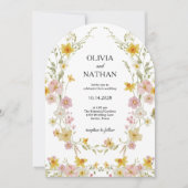 Invitation Mariage aux Fleurs Sauvages | Code QR de Jardin de (Devant)