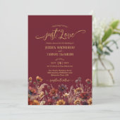 Invitation Mariage aux fleurs sauvages Just Love Rustique Bou (Debout devant)