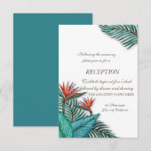 Invitation Mariage aux Fleurs Tropicales Exotiques (Devant / Derrière)