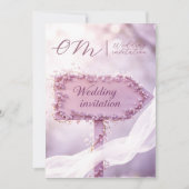 Invitation Mariage aux fleurs violettes douces (Devant)