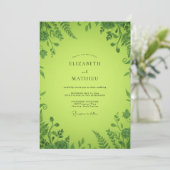 Invitation Mariage aux fougères chartreuse (Debout devant)