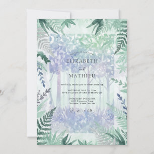 Invitation Mariage aux fougères de la forêt de Pervenche