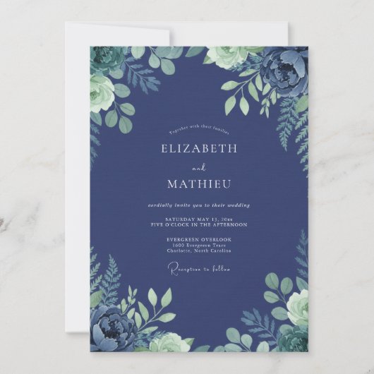 Invitation Mariage aux fougères de minuit (Devant)