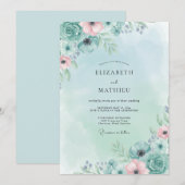 Invitation Mariage aux Fougères de Mousse de Mer (Devant / Derrière)