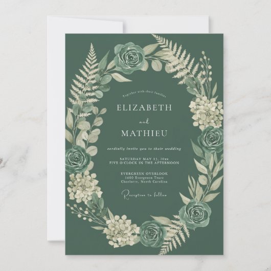 Invitation Mariage aux Fougères de Mousse Profonde (Devant)