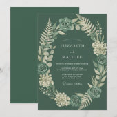 Invitation Mariage aux Fougères de Mousse Profonde (Devant / Derrière)