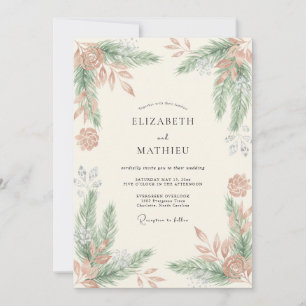 Invitation Mariage aux fougères en terre cuite