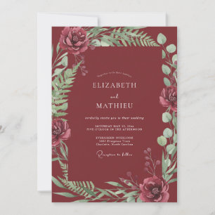 Invitation Mariage aux Fougères en Terre Cuite Douce