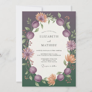 Invitation Mariage aux Fruits de Plum Apricot Berry