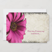 Invitation Mariage aux Gérbera Rose Fuchsia (Dos)