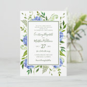 Invitation Mariage aux Hortensias Bleus (Debout devant)