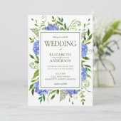 Invitation Mariage aux Hortensias Bleus (Debout devant)