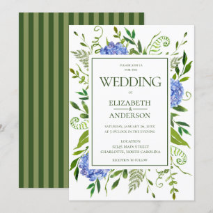 Invitation Mariage aux Hortensias Bleus