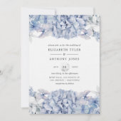 Invitation Mariage aux Hortensias Bleus (Devant)
