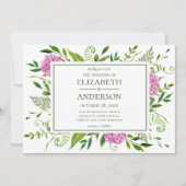 Invitation Mariage aux Hortensias Roses (Devant)