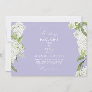 Invitation Mariage aux Hydrangeas Blancs Lavande