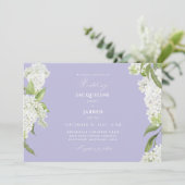 Invitation Mariage aux Hydrangeas Blancs Lavande  (Debout devant)