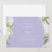 Invitation Mariage aux Hydrangeas Blancs Lavande  (Devant / Derrière)