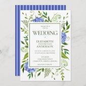 Invitation Mariage aux Hydrangeas Bleus (Devant / Derrière)