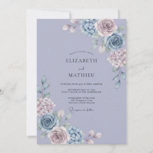 Invitation Mariage aux Hydrangeas Éthérés Lilas