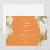 Invitation Mariage aux Hydrangeas Orange Blanc (Devant / Derrière)
