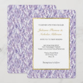 Invitation Mariage aux jolies fleurs lavande (Devant / Derrière)