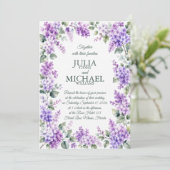 Invitation Mariage aux lilas (Debout devant)
