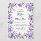 Invitation Mariage aux lilas (Devant)